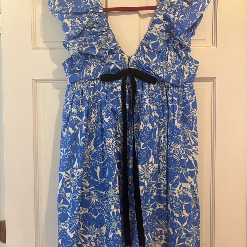 Blue Floral Mini Dress